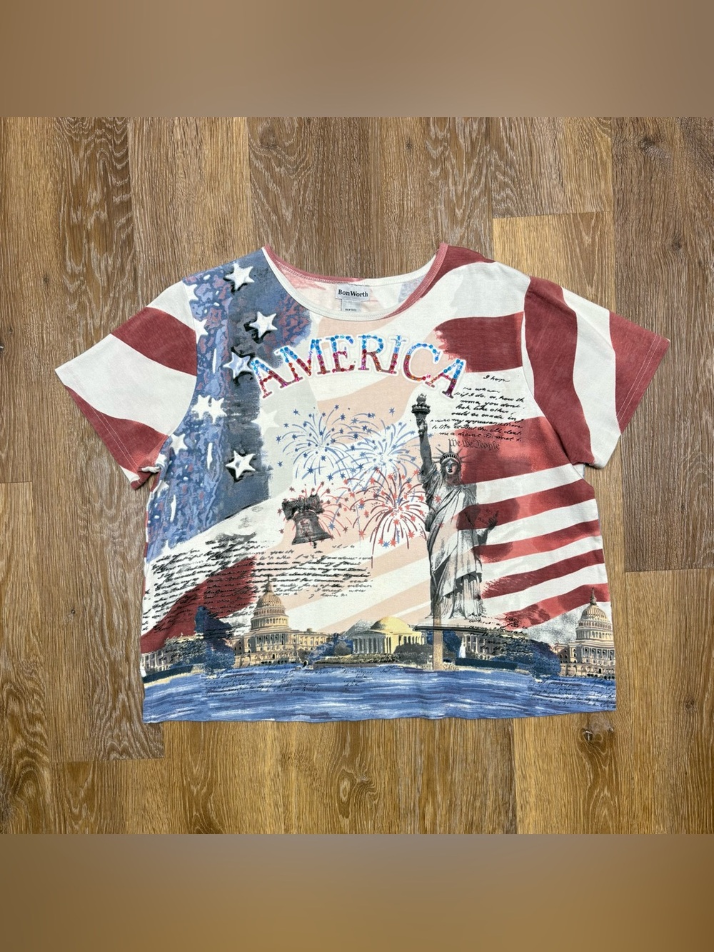 Bon Worth Patriotic 'America' Graphic Tee - Red, White, Blue